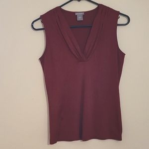 Ann Taylor Ruched V-neck Dress Shirt